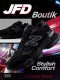 New Balance 9060 Triple Black Athletic Sneaker - Breathable Mesh Upper, Cushioned Insole, Durable Rubber Outsole, Round Toe Design, Stylish Comfort for Everyday Wear