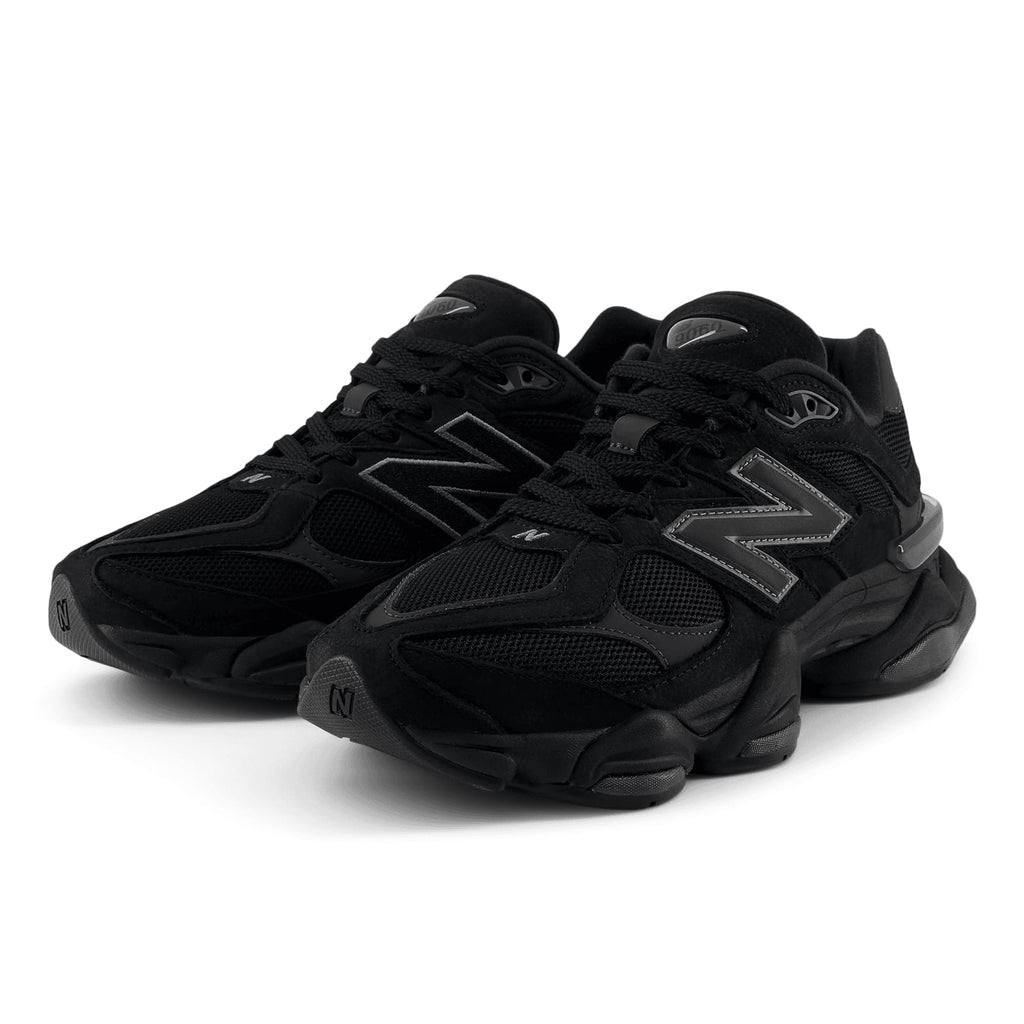 New Balance 9060 Triple Black Athletic Sneaker - Breathable Mesh Upper, Cushioned Insole, Durable Rubber Outsole, Round Toe Design, Stylish Comfort for Everyday Wear